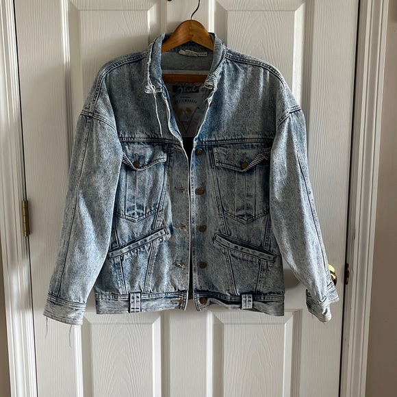 Vintage Anchor Blue Genuine Whitewashed Denim Jacket Size Medium - Picture 2 of 7